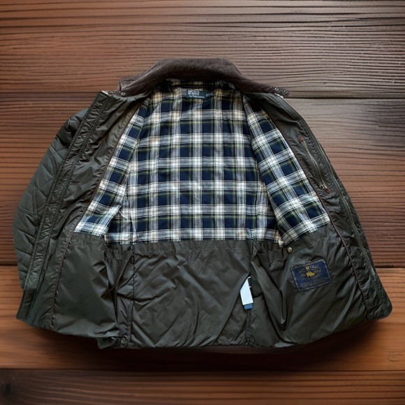 VTG POLO RALPH LAUREN Kempton Men's L Olive Green Puffer Quilted Hunting Jacket - Picture 4 of 13